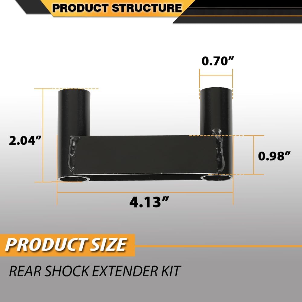 CNNELL Rear Shock Extender Kit 2"-4" Lift Compatible with Jeep Wrangler JK JKU 2007 2008 2009 2010 2012 2013 2014 2015 2016 2017 2018
