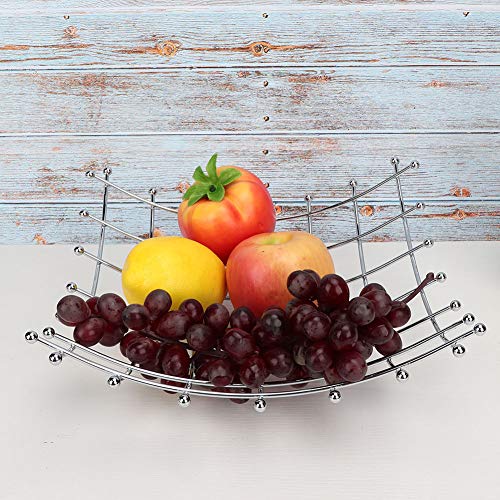 Cesta de frutas de acero inoxidable duradera con acabado de alambre elegante 6