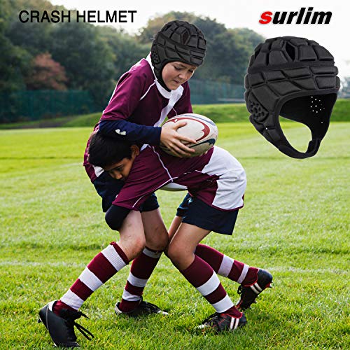 image for Surlim Rugby Helmet Headguard Headgear for Soccer Scrum Cap Soft Prote