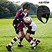 Surlim Rugby Helmet Headguard Headgear for Soccer Scrum Cap Soft Protective Helmet for Kids Youth Black Small