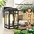 2 Packs Dusk to Dawn Outdoor Wall Lighting 9.76'', Exterior Light Fixture Wall Mount for House Front Porch Light, Black Anti-Rust Modern Outdoor Lantern with Tempered Glass Shade for Garage