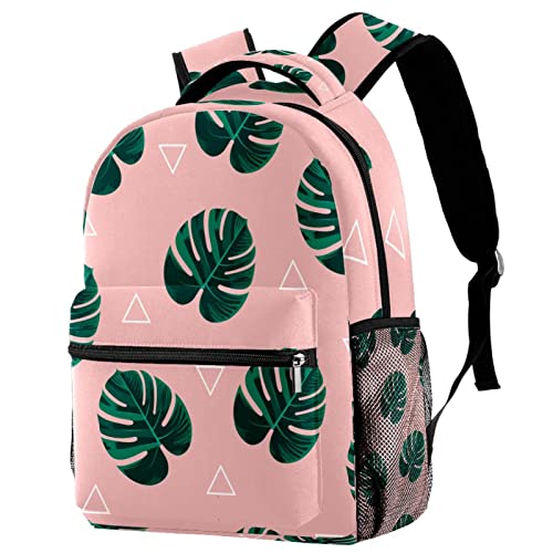 Sac à dos de voyage avec porte-bouteille imprimé palmier tropical pour filles et garçons