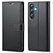 FLIPALM Wallet Case for Samsung Galaxy S24 Fe, RFID Blocking Credit Card Holder, PU Leather Folio Flip Kickstand Protective Shockproof Cover for S24 Fe (Black, for S24 Fe - 6.4')