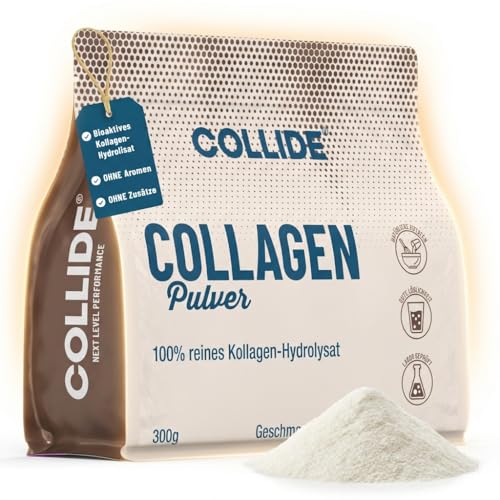 COLLIDE Collagen Pulver - geschmacksneutral - 300g - 100% reines Kollagen-Hydrolysat - zuckerfrei & ohne Zusätze - leicht Löslich - ideal für Kaffee, Smoothies & Müsli