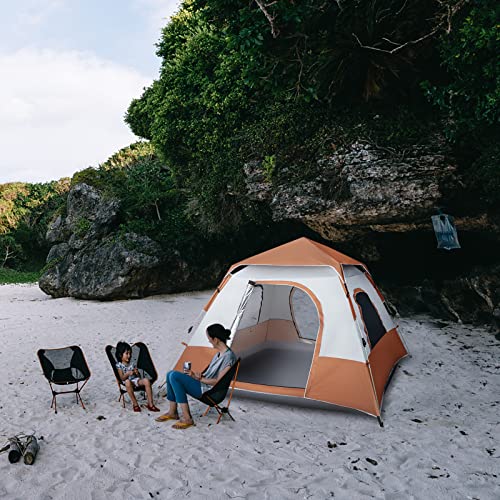 Carpa para camping 4 personas color marrón 240x240x150cm miniatura 1