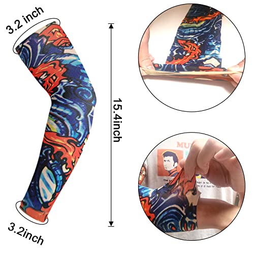 Bulefsea 18 Pcs Temporary Arts Tattoo Sleeves For Men And Women Soft Elasticity Sunscreen Slip On Fake Tattoo Sleeves Kit #TOP1
