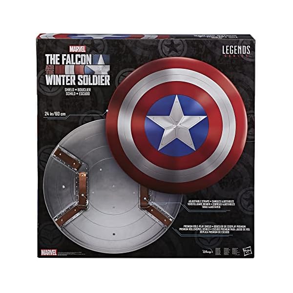 Marvel avengers legends series falcon and winter soldier captain america premium role play shield adult fan costume/collectible large - image 5
