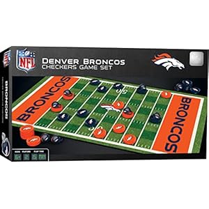 MasterPieces Family Game – NFL Denver Broncos Checkers – Officially Licensed Board Game for Kids & Adults