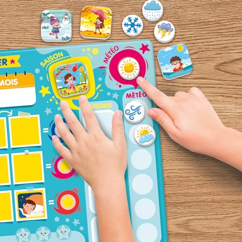 Clementoni | Mon Premier Calendrier Magnétique pour Enfants 4-6 Ans | 70 Magnets | Apprentissage Jours, Mois, Saisons, Météo, Humeurs | Autonomie et Vocabulaire | Idée Cadeau