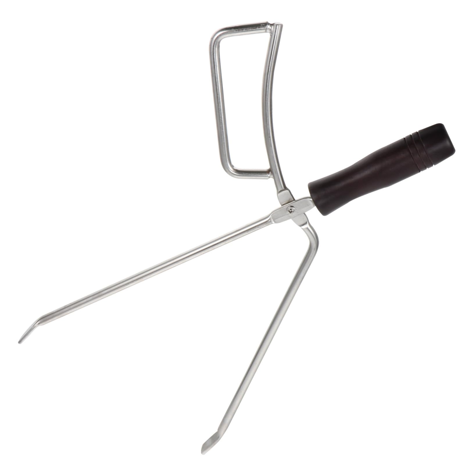 Pinza per Carbone in Acciaio Inox Manico in Legno, Lunga | Atmosfera Estiva, Outdoor Barbecue, Resistenza alle Macchie e Presa Ergonomica