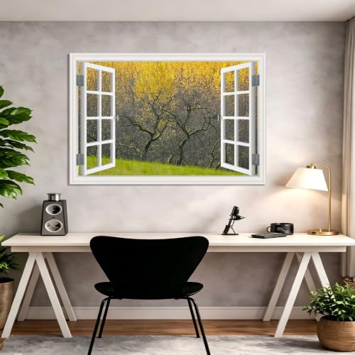 Cuadro lienzo efecto ventana de montañas para una decoración moderna en tu salón 4