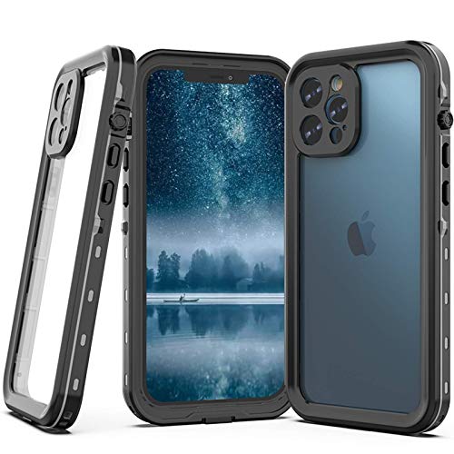 YOGRE Waterproof Case for iPhone 12 Pro 5G, IP68 Full Body Protection Case with Built-in Screen, Shockproof Dustproof Sandproof Clear Phone Case for iPhone 12 Pro, 6.1 inch