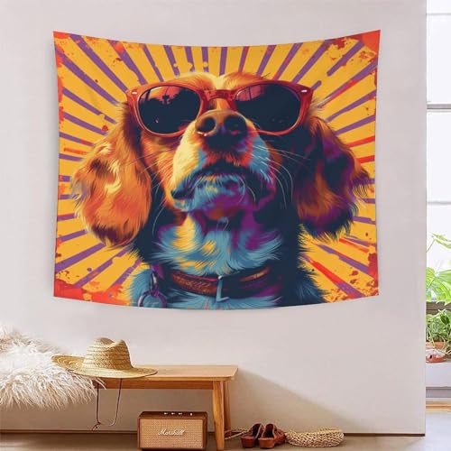 Tapisserie Golden Retriever 3D grand tissu pour masquer un mur abîmé