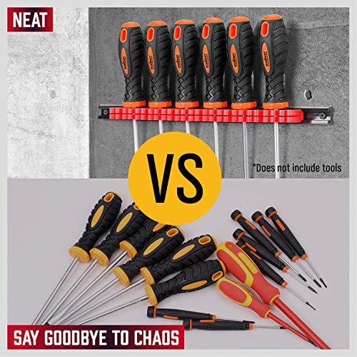 HORUSDY 4-Piece Screwdriver Organizer and Wrench Organizer, Hand Tool Holder with Clips