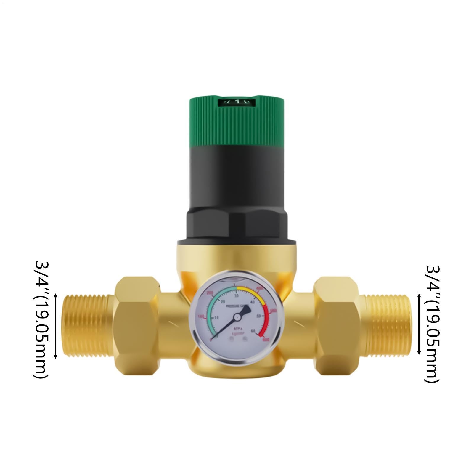 Regolatore Pressione Riduttore di alta pressione regolabile con manometro | Regolatore Acqua Camper Con Manometro per Rimorchio, Viaggio, Campeggio, Esterno, Giardino, Casa, Camper, RV