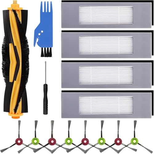 Ansook Accessori di Ricambio per ECOVACS DEEBOT OZMO 950 920 T8,T8+,T8 AIVI,T9,T9+,N8,N8+,N8 Pro,N8 Pro+ Serie Robot Aspirapolvere,1 Spazzola Principale,8 spazzole Laterali,4 Filtro Hepa,4 Spugne