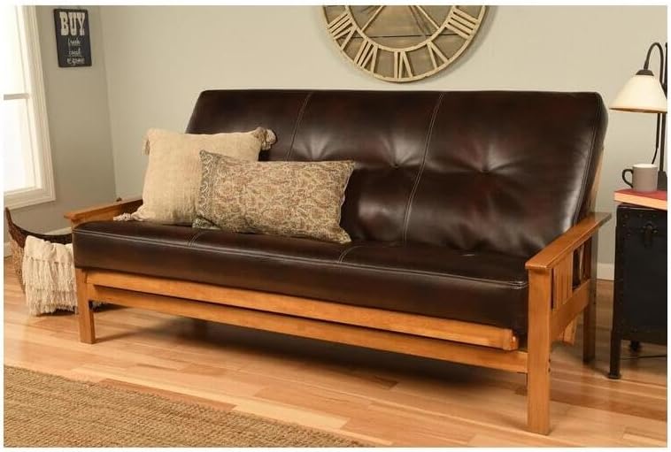 HomeStock Hardwood Futon Frame Sofa Bed with Style Arms - Full Size, 79" Length