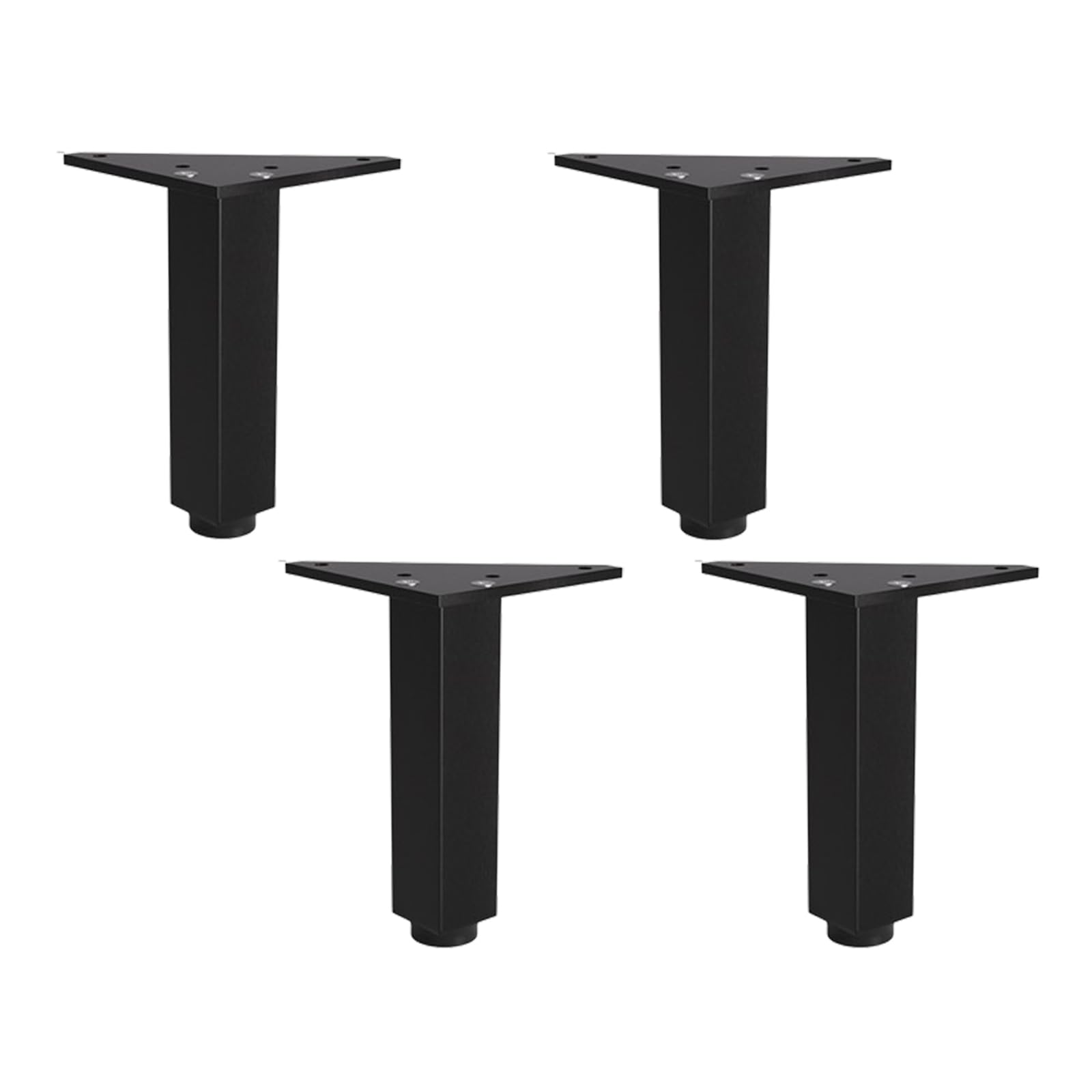 FCXURKOD Adjustable Black Aluminum Furniture Legs - 4 Replacement Feet for Sofa Cabinet & Bed - DIY Mounting Screws Included - Height 10cm (3.9in) to 30cm (11.8in)