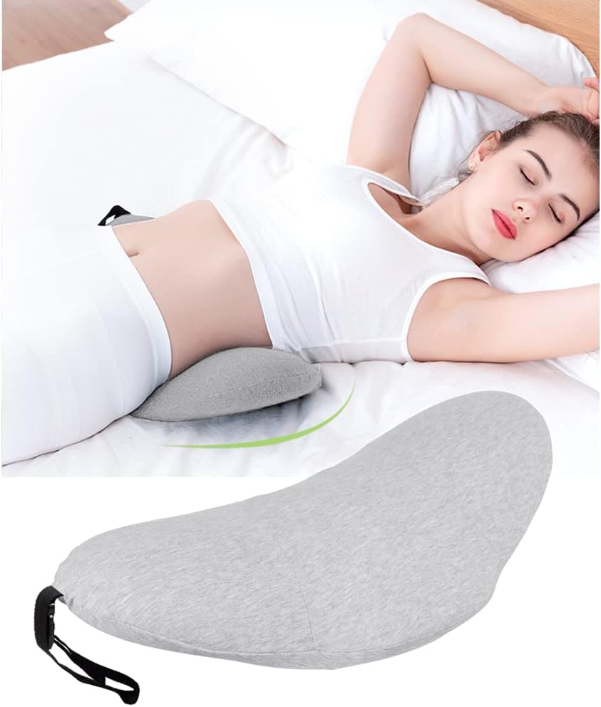 Lumbar Support Pillow Sleeping Waist Pillow Memory Foam Pregnancy Wedge Cushion Lower Back Support Sleeping Pillow For Waist Back Pain Spine Sciatic Pain Relief For Bed Sofa Chair Car Seat Travel