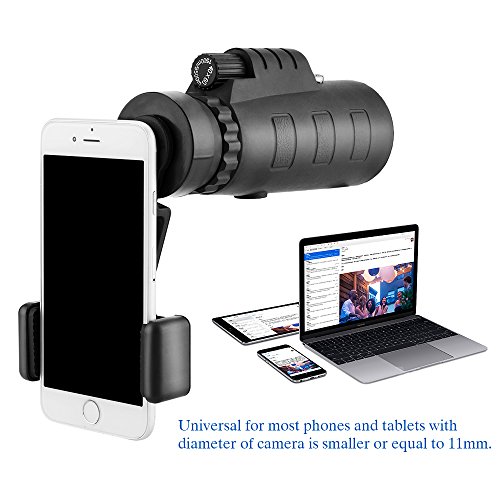 Kit de clipe de lente para câmera celular, universal, 40 x 60 HD, telescópio monocular, lente de tel