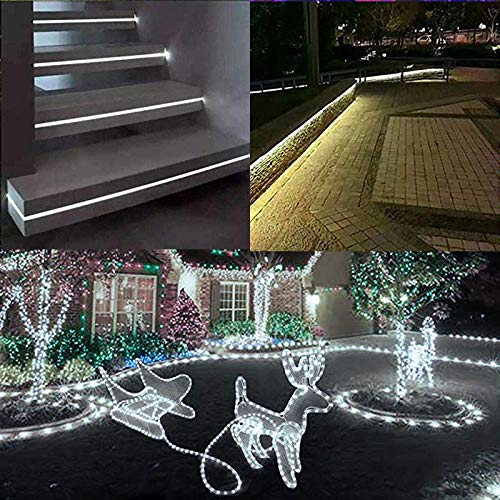 HuiZhen 100 Feet 720 LED Rope Lights,2-Wire Low Voltage Waterproof Rope Lights Outdoor,Indoor Background Lighting Idear for Trees,Bridges,Eaves,Pool,Wedding Use(White) - Image 4