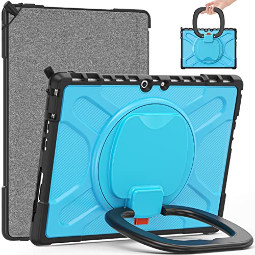 Coque Surface Pro 8 13" antichoc avec béquille intégrée et support de stylet bleu