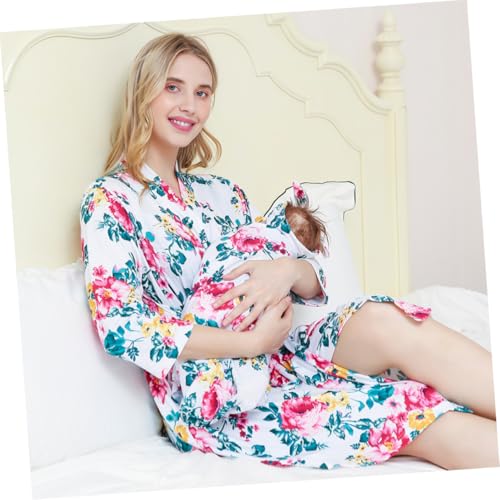 Peignoir de maternité en coton ensemble 3 pièces floral S/M