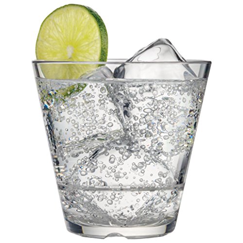 Drinique Unbreakable Caliber Rocks Whiskey Glass (Set Of 4) 9.5Oz Old Fashioned Whiskey Glasses - Stackable, Shatterproof, Dishwasher Safe - Clear #TOP1