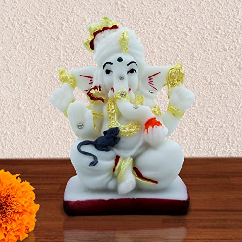 Figurine en polyrésine faite main blanc sculpture poétique et douce - 7