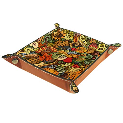 Preisvergleich Produktbild MUMIMI Badezimmer Küche Kommode Schminktisch Tablett Schmuck Geschirr Ring Halter Kosmetik Organizer Thanksgiving Herbst Symbole