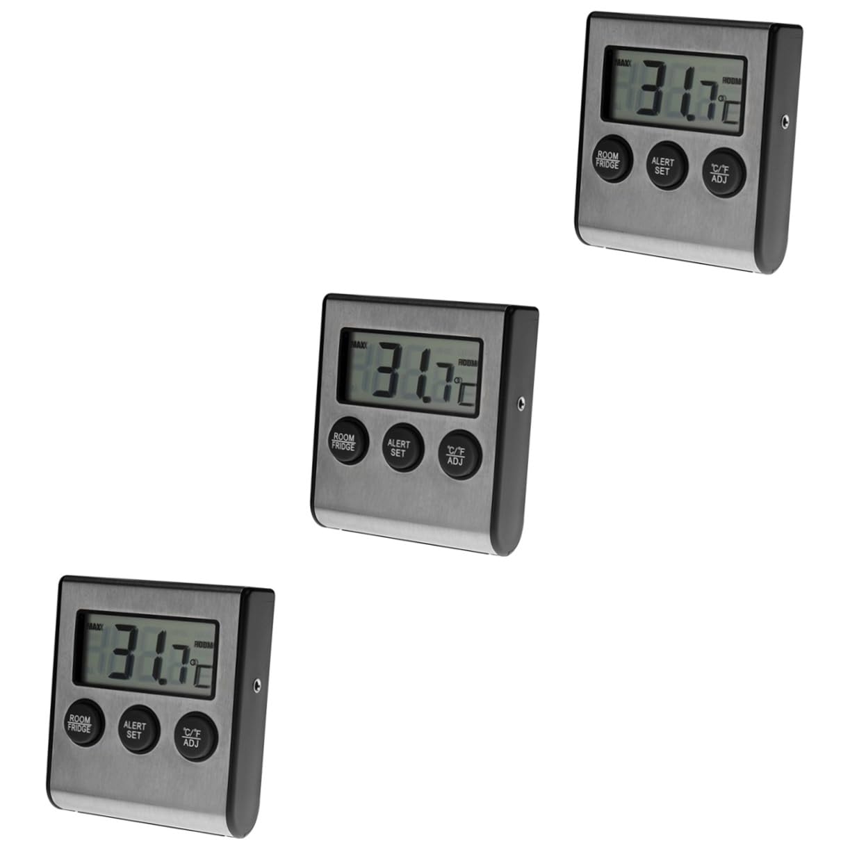 Amosfun 3 Piezas Suministros De Cocina Termómetro Para Refrigerador Termómetro De Interior Termómetro Para Nevera Black