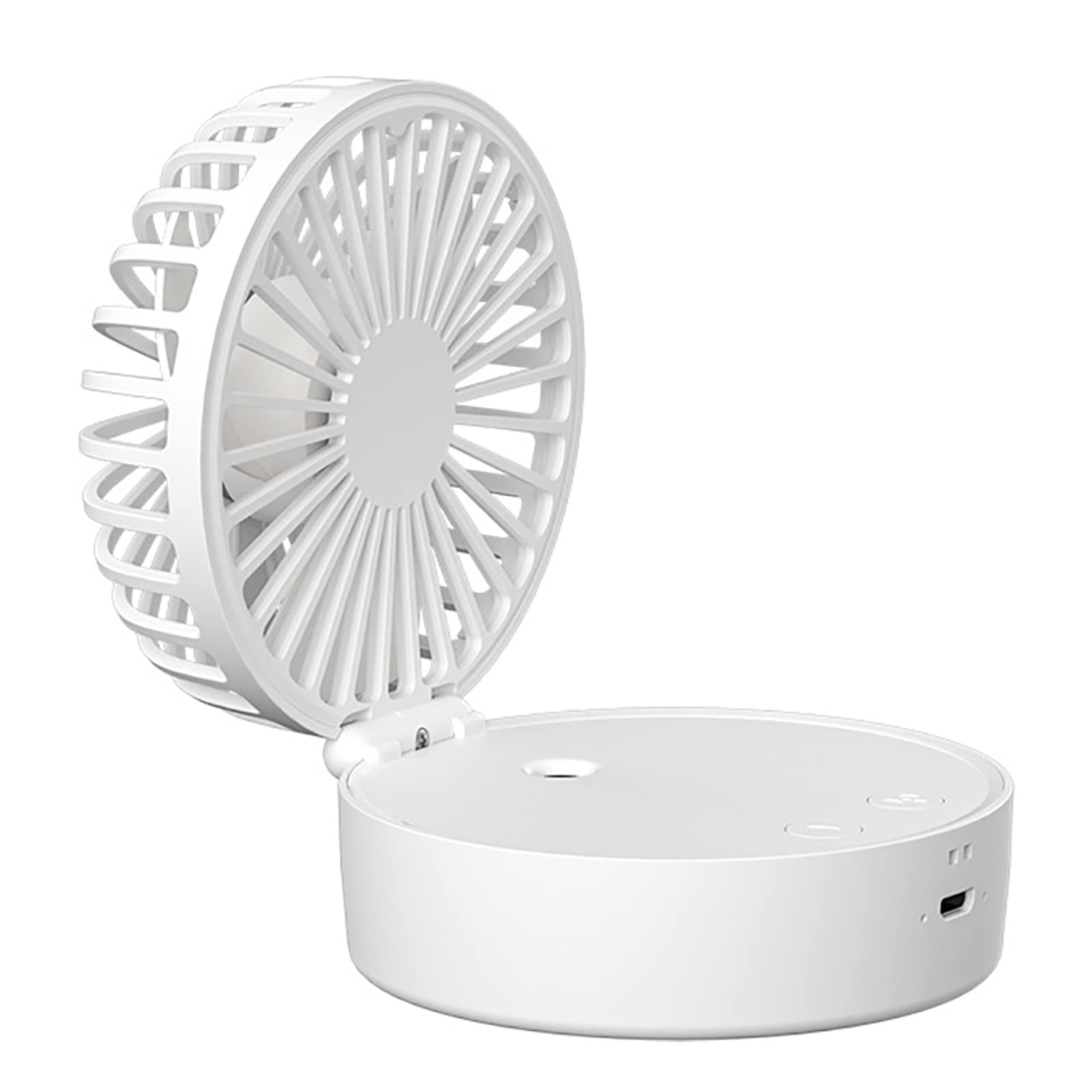 Ventilateur de bureau USB rechargeable 2000 mAh silencieux et inclinable à 110° avec lumière LED