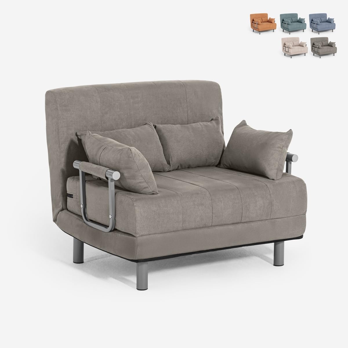 Produce Shop Poltrona Letto in Tessuto Pieghevole salvaspazio Deborah Twin Class - Grigio Scuro