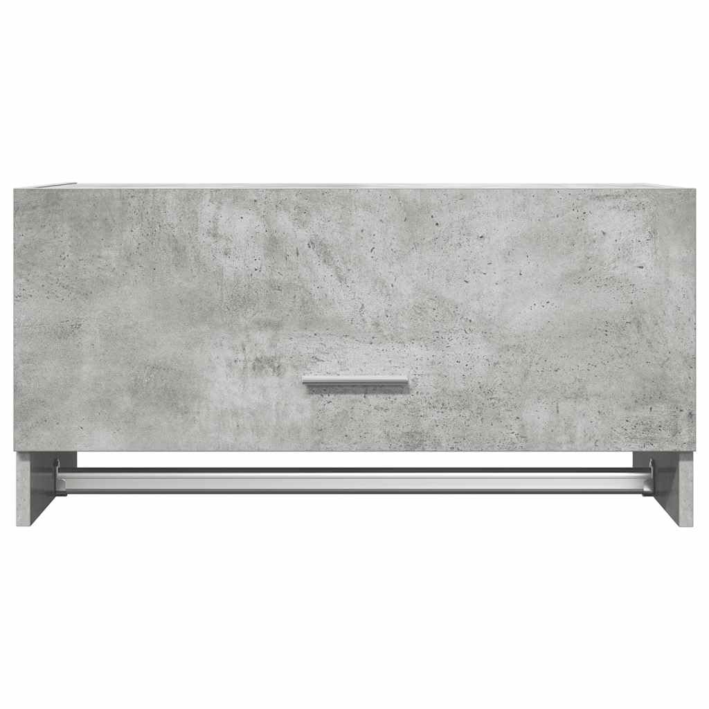 Kleiderschrank Betongrau 70x32,5x35cm Holzwerkstoff mit Kleiderstange, Stauraum, Fach, Regal, Tür, Wäscheschrank, Garderobe, ideal für Schlafzimmer, Flur, Kinderzimmer