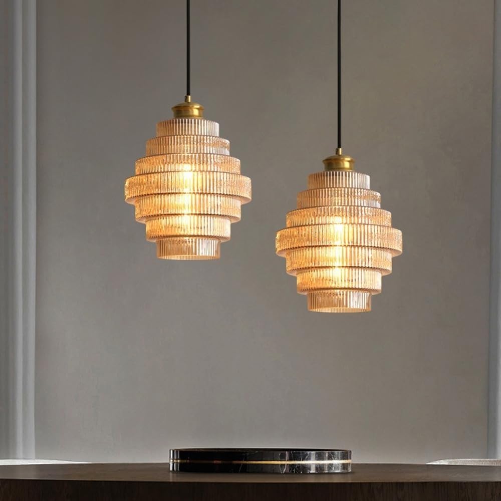 Hertl Lámpara de araña de estilo americano, pantalla de luz colgante de cristal con personalidad creativa, lámpara colgante de techo de montaje empotrado, accesorios de iluminación for decoración de i