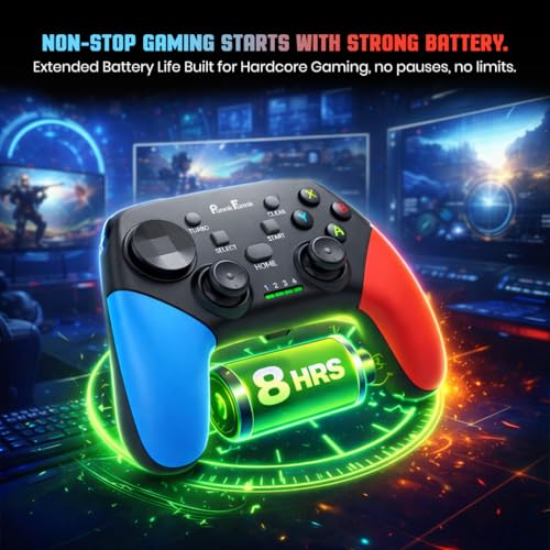 Image of PunnkFunnk G9 Wireless Gaming Controller with Bluetooth & USB Receiver | Gamepad for Android, iOS (Apple Arcade), PC, PS3 /PS4 /PS5 & Nintendo Switch | Dual Stick, Turbo, 10H Playtime