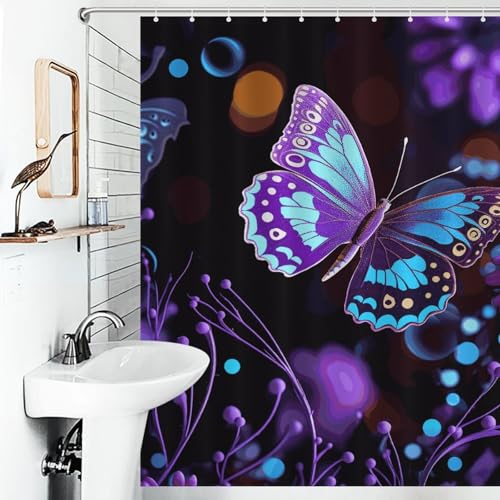 Rideau de douche imperméable violet pour l'ambiance spa et hôtel