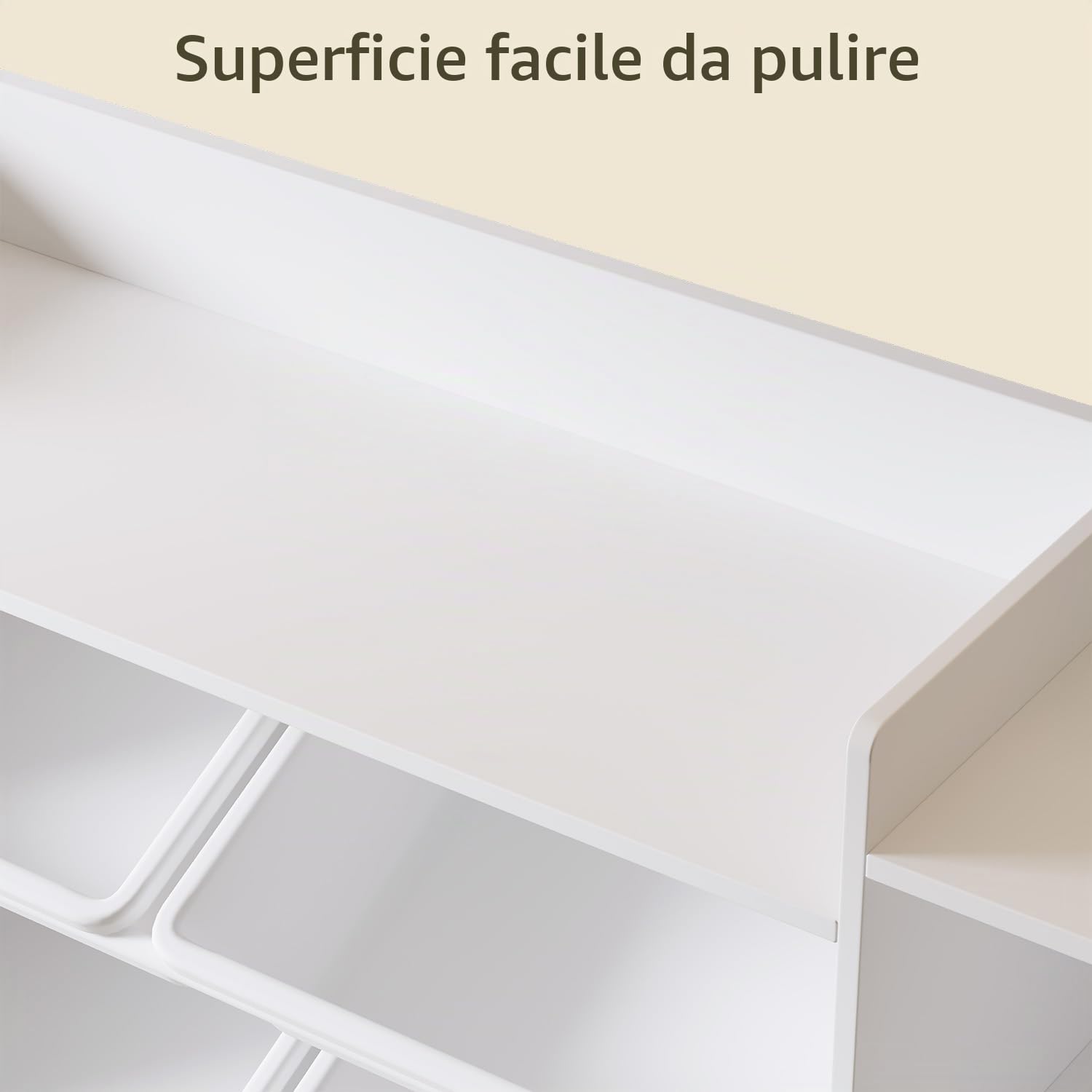 Scaffale per bambini 3 in 1, Mobiletto per giocattoli, Scaffale per giocattoli, Libreria con 8 contenitori rimovibili, Organizzatore per giocattoli per cameretta, Sala giochi, Asilo Nido, Came