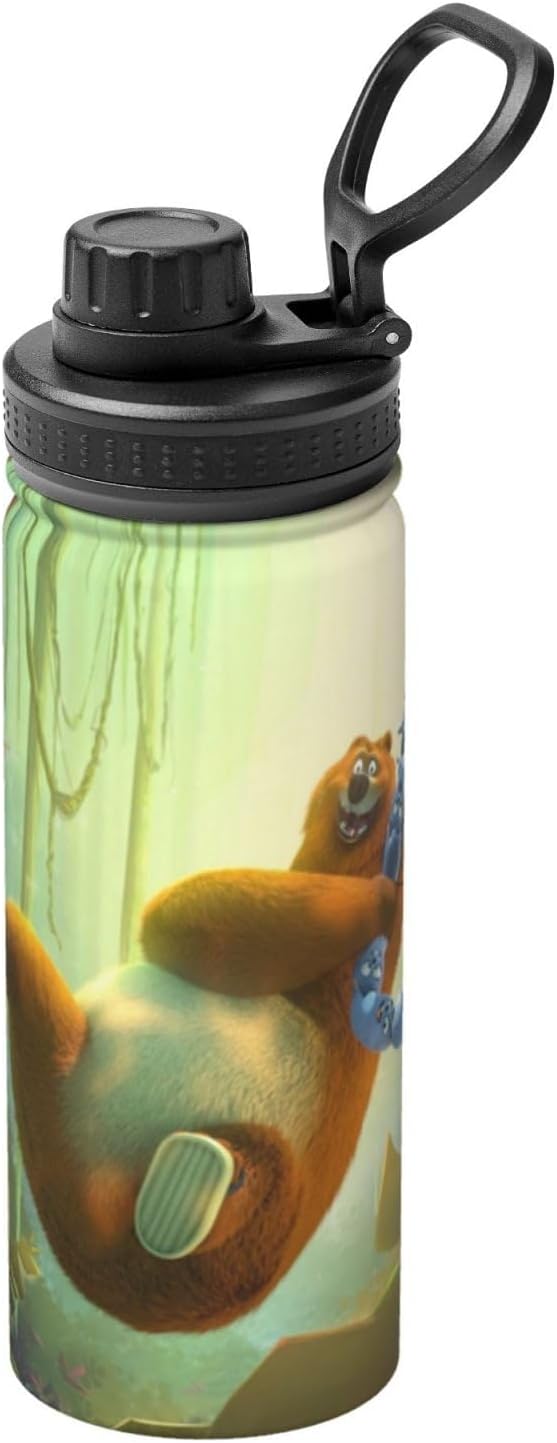 Jungle Grizzy and The Lemmings Unisex Sports Insulated Water Bottles Kettle Stainless Steel Portable Cup 18OZ for School Travel Gym Run-OBLW778