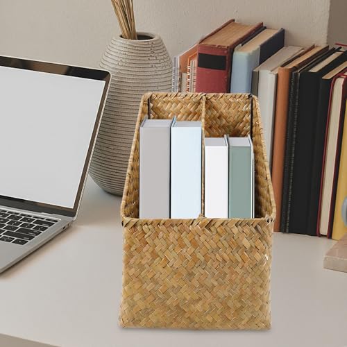 Panier tressé herbe Zerodeko boîte de rangement bureau - 5
