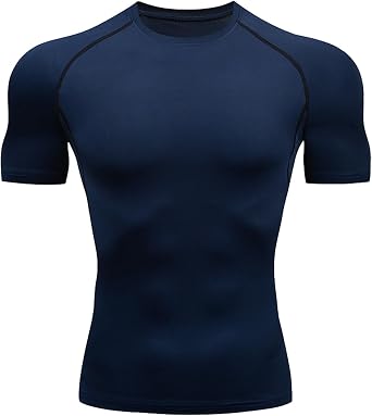 Men's Compression Shirts Workout Cool Dry Sports Tshirt | Short Sleeve Running Tops ,Tight T-Shirt ,Baselayer ,Gym Undershirts,Supple and Soft,Essential, Versatile Pieces