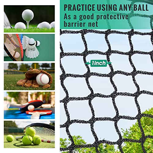 Golf Sports Practice Net Sports Practice Barrier Net, Golf Ball Hitting Net Golf High Impact Net, Heavy Duty Golf Containment Net, Black Netting With 4 Carabiners, 10X10Ft #TOP3