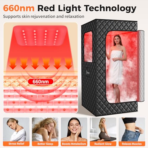 Portable Infrared Sauna Box for Home, 3L 1400W Steam Sauna Tent - Image 3