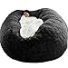 Oversized Bean Bag Chair Cover for Adults,Living Room Furniture Soft Washable Microfiber Kids Bean Bag Chair Cover,Lazy Sofa Bed Cover PV Velvet Bean Bag Cover (Cover only) (Balck, 5FT 150 * 75cm)