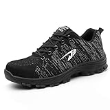  Zapatos de Seguridad para Hombre Transpirable Ligeras con Puntera de Acero Zapatillas de Seguridad Trabajo, Calzado de Industrial y Deportiva