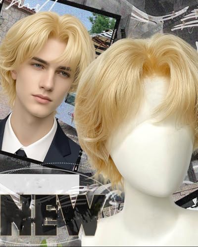YiXing Blonde Boy Wigs Human Hair Brazilian Remy Natural Wavy