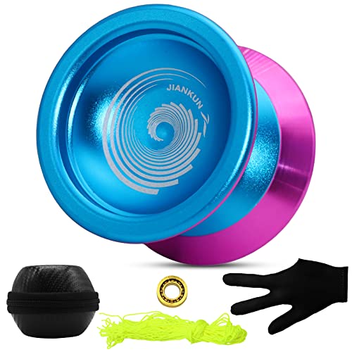 Professional Yoyo Ball, Aluminum Metal Unresponsive Yoyo with 10 Kk Ball Bearings Great for Kids and Adults, with Yoyo Stringsï¼ˆ10ï¼‰+Yoyo Bag+Yoyo Glove+1 Extra Bearing