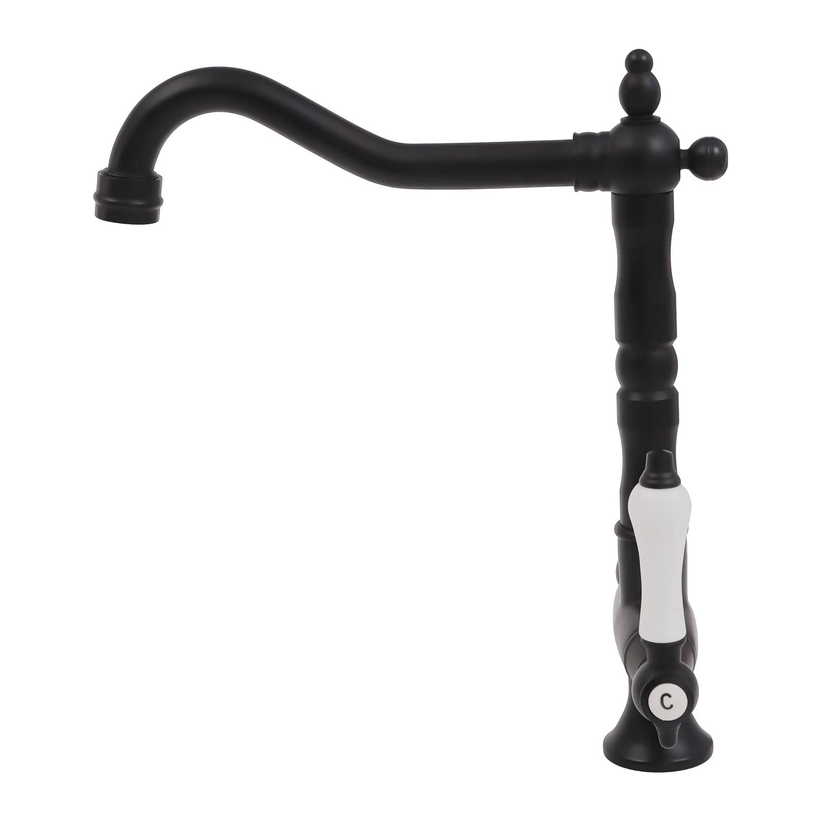 Retro Bateria łazienkowa, bateria kuchenna czarna podwójna dźwignia bateria umywalkowa obracana o 360° bateria zlewozmywakowa antyczna bateria mieszająca zlewozmywak kuchenny bateria wysoka wylewka