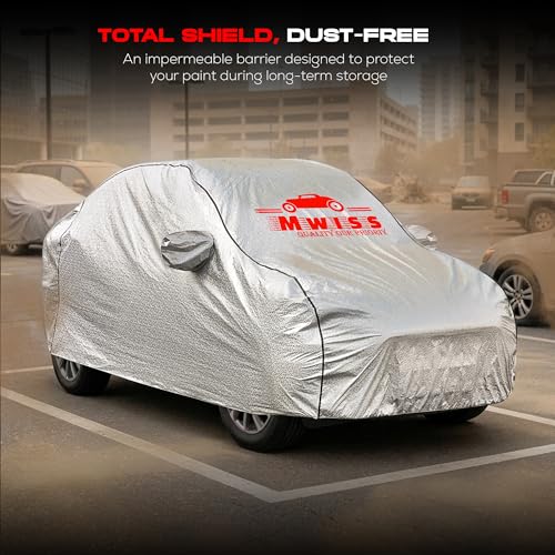 Image of Waterproof Car Body Cover for Renault Kiger | Mirror & Antenna Pocket Anti-Scratch with Soft Cotton Inner Lining Triple Stitched Protection| Heat Resistant | Rain Protection (Silver)
