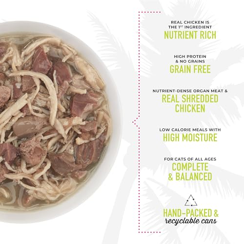 Image of TIKI PETS Cat After Dark Grain-Free, Low-Carbohydrate Wet Food with Real Shredded Meat for Cats & Kittens, 2.8oz, 12pk, Chicken & Beef, Black (11240)